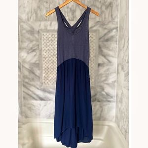 Cotton/crepe midi sundress from Anthro - beautiful periwinkle